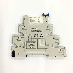 4 piece hongfa hf41f pcb relai 5 broches prise de relais 6-24v ac / dc 6a 41f-1z-c2-1 pas cher