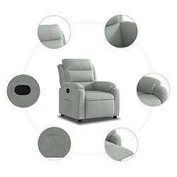 Maison Chic Fauteuil Relax pour salon, Fauteuil inclinable gris clair velours -GKD43458 pas cher