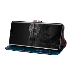 Acheter Wewoo Etui à rabat horizontal en cuir de style business à texture de cire pour Huawei Mate 20 Pro, avec support et emplacements pour cartes et porte-monnaie (bleu)