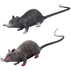 Universal Deux fausses souris de vie avec un jouet de souris de souris réel, des jouets de souris Halloween, des jouets de farce, un Halloween effrayant