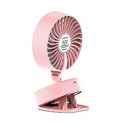 Acheter Mini Ventilateur Portable Clip Sur Ventilateur De Table Ventilateur de Bureau Rechargeable USB Rotation à 360 Degrés (Rose)