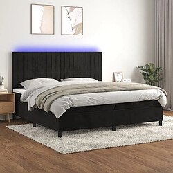 vidaXL Sommier à lattes de lit matelas et LED Noir 200x200 cm Velours