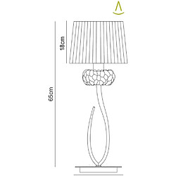 Luminaire Center Lampe de Table Loewe 1 Ampoule E27 Big, chrome poli avec Abat jour blanc