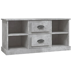 vidaXL Meuble TV gris béton 99,5x35,5x48 cm bois d'ingénierie