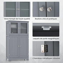 Helloshop26 Meuble de rangement 58 x 30 x 109 cm avec etagère réglable armoire polyvalent pour salon bureau cuisine gris 20_0008859