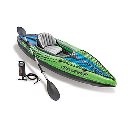 Kit kayak gonflable 1 place Challenger K1 avec rame et gonfleur - Intex