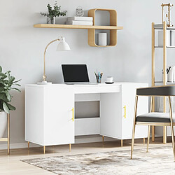 Maison Chic Bureau,Table de travail,bureau de travail pour chambre blanc 140x50x75 cm bois d'ingénierie -GKD68460