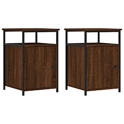 vidaXL Tables de chevet 2pcs Chêne marron 40x42x60cm Bois d'ingénierie