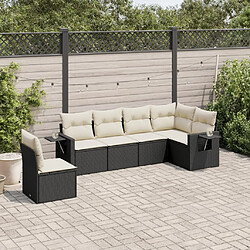 Maison Chic Ensemble Tables et chaises d'extérieur 6pcs avec coussins,Salon de jardin noir résine tressée -GKD219401