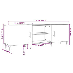 vidaXL Meuble TV blanc 150x30x50 cm bois d'ingénierie pas cher