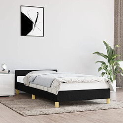 vidaXL Cadre de lit sans matelas noir 100x200 cm tissu