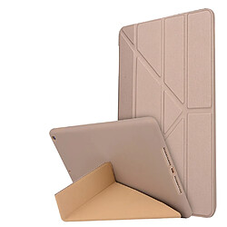 Etui en PU + silicone déformé avec support or pour votre Apple iPad 10.2 (2019)