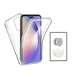 PHONECARE Kit Coque 3x1 360° Impact Protection + 1 GripHolder + 1 Support GripHolder Blanc pour Xiaomi 13 Lite - Transparent/Blanc