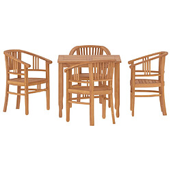 vidaXL Ensemble à manger de jardin 5 pcs Bois de teck massif