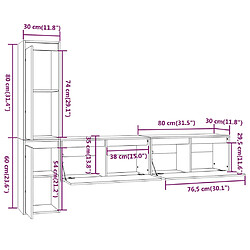 vidaXL Meubles TV 4 pcs Bois massif de pin pas cher