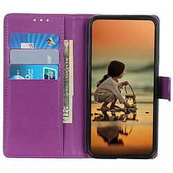 Etui en PU texture litchi, anti-écaillage avec support pour votre Motorola Moto E22 4G/E22i 4G - violet