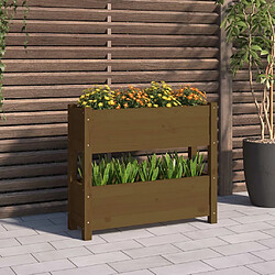 Maison Chic Jardinière,Bac à fleurs - pot de fleur Marron miel 77x25x66 cm Bois massif de pin -GKD25371