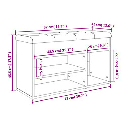 vidaXL Banc à chaussures chêne sonoma 82x32x45,5 cm bois d'ingénierie pas cher