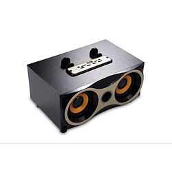 Avis Universal Haut-parleur Bluetooth portable en bois haute puissance Haut-parleur HiFi Amplificateur radio FM Boîte stéréo avec TF USB |(Le noir)