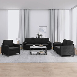 Maison Chic Ensemble de canapés 3 pcs avec coussins, Canapé droit Sofa pour Salon noir velours -GKD265053