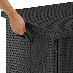 Acheter Tectake Coffre de jardin KIRUNA en rotin synthétique 120x55x61,5cm 270 L - noir