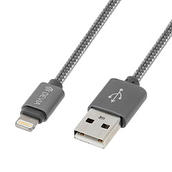 Câble USB Connecteur Apple Lightning Noir - Devia Nylon tressé incassable pas cher