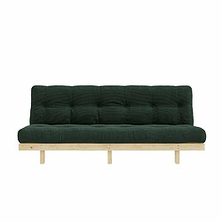 Inside 75 Banquette convertible futon LEAN pin coloris algue couchage 130x190 cm.