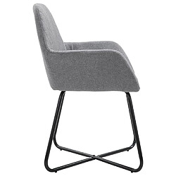 Avis vidaXL Chaises à manger lot de 4 gris clair tissu