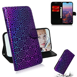 Wewoo Housse Coque Pour Huawei P20 Couleur unie Boucle magnétique colorée Flip horizontal en cuir PU avec support et fentes cartes et portefeuille et lanière violet