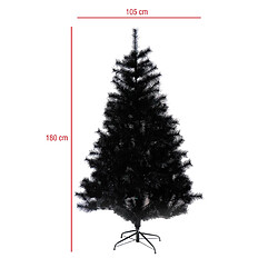 Mobili Rebecca Grand Arbre De Noël Pin Faux Pvc Noir Epais 180 Cm Grand Pour Intérieur