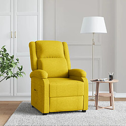 vidaXL Fauteuil inclinable Jaune Tissu