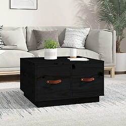 vidaXL Table basse Noir 60x53x35 cm Bois massif de pin