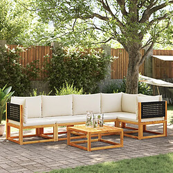 vidaXL Salon de jardin avec coussins 6 pcs bois d'acacia solide