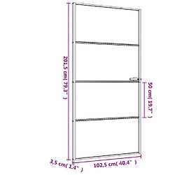 vidaXL Porte intérieure mince noir verre trempé aluminium pas cher