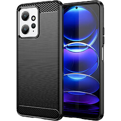 Xeptio Coque protection noire style Carbone pour Xiaomi Redmi Note 12 4G souple Antichoc