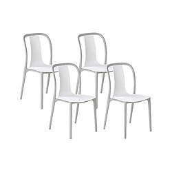 Beliani Lot de 4 chaises SPEZIA Matière synthétique Blanc