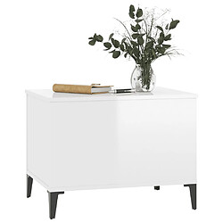 Acheter ComfortXL Table Basse Blanc Brillant 60x44,5x45 Cm Bois D'ingénierie