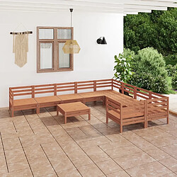 Maison Chic Salon de jardin 10 pcs - Table et chaises d'extérieur - Mobilier/Meubles de jardin Moderne Marron miel Bois de pin massif -MN67405