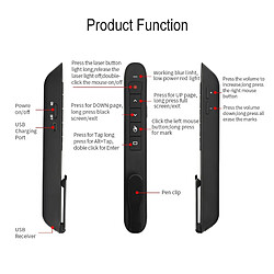 Universal 1 PC Rechargeable RF 2.4GHz Présentateur sans fil avec souris vide Présentation Télécommande PPT Présentation Pointeur laser