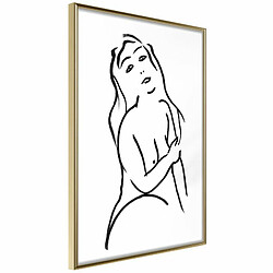 Paris Prix Affiche Murale Encadrée Shape of a Woman 20 x 30 cm Or