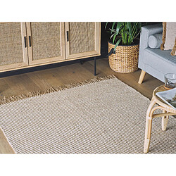 Avis Beliani Tapis beige à motif rayé 140 x 200 cm ALADAG