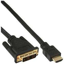 Câble HDMI-DVI, InLine®, contacts dorés, HDMI mâle sur DVI 18+1 mâle, 10m