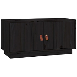 Maison Chic Meuble TV scandinave - Banc TV pour salon Noir 80x34x40 cm Bois de pin massif -MN66649