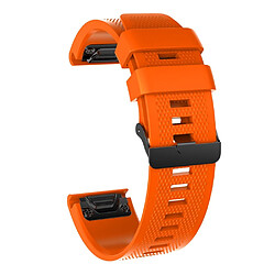 Bracelet en silicone souple orange pour votre Garmin Fenix 6X/6X Pro/Fenix 5X/Fenix 5X Plus 26mm