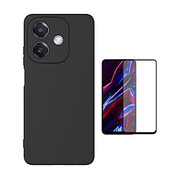 Kit De Film En Verre Trempé À Coque Complète 5D + Coque En Silicone Liquide Phonecare Pour Oppo A3 5G - Noir