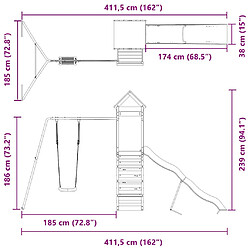 vidaXL Aire de jeux d'extérieur bois massif de douglas pas cher