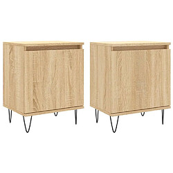 Maison Chic Lot de 2 Tables de chevet - Tables de Nuit chêne sonoma 40x30x50cm bois d'ingénierie