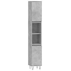 Maison Chic Armoire de salle de bain,Meuble de rangement,Meuble haut gris béton 30x30x190 cm -GKD930954