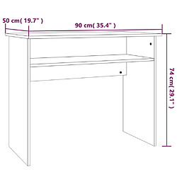 vidaXL Bureau Chêne fumé 90x50x74 cm Bois d'ingénierie pas cher