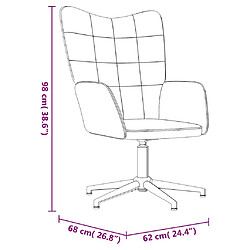 vidaXL Chaise de relaxation avec tabouret Blanc crème Velours et PVC pas cher